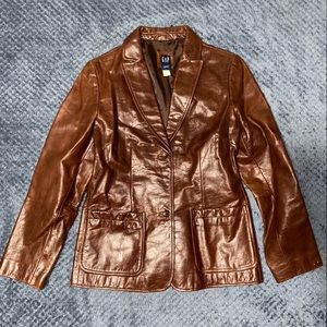 GAP womens 100% authentic leather blazer